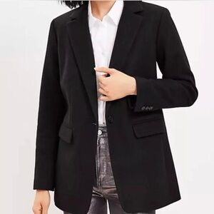 Ann Taylor Loft Black Blazer Jacket Long New